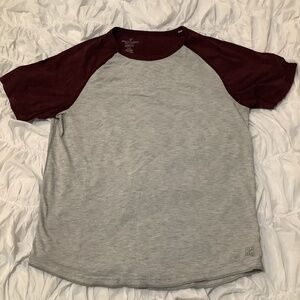 Colour Block Grey and Red T-Shirt